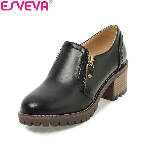 dress shoes esveva 2021 women pumps college wind zipper spring autumn square high heels round toe platform 1.5cm for size 34-43, Black
dress shoes esveva 2021 women pumps college wind zipper spring autumn square high heels round toe platform 1.5cm for size 34-43, Black