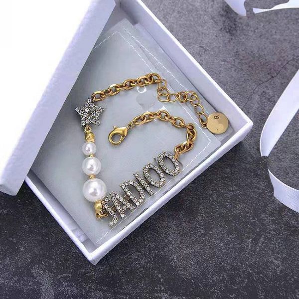 2021 jewelry new family pearl star letter diamond bracelet necklace temperament fashion simple chain, Silver
2021 jewelry new family pearl star letter diamond bracelet necklace temperament fashion simple chain, Silver