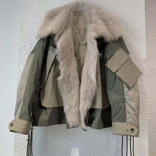 women's fur & faux white down duck jacket natural tuscan sheep coats women winter thick warm arrival plus size outerwear short clothes, Black
women's fur & faux white down duck jacket natural tuscan sheep coats women winter thick warm arrival plus size outerwear short clothes, Black