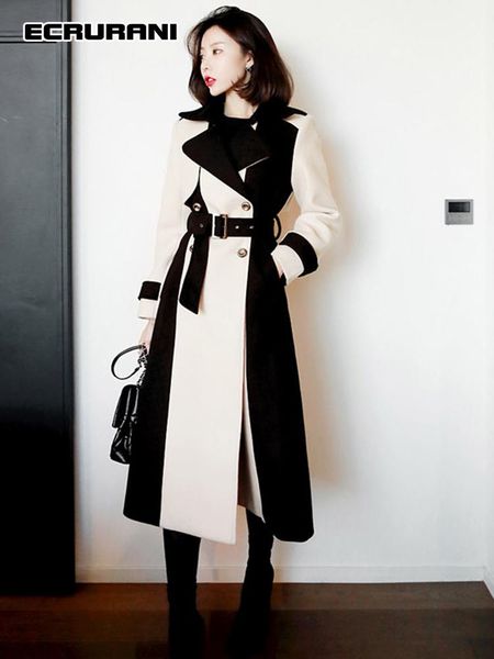women's trench coats ecrurani temperament two tone loose for women lapel long sleeve gathered waist straight 2021 autumn stylish, Tan;black
women's trench coats ecrurani temperament two tone loose for women lapel long sleeve gathered waist straight 2021 autumn stylish, Tan;black