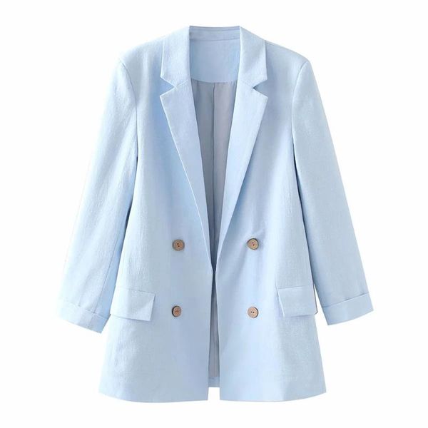 women's suits & blazers dylqfs 2021 women elegant linen blue double breasted suit female vintage loose office lady no buttonhole blazer, White;black
women's suits & blazers dylqfs 2021 women elegant linen blue double breasted suit female vintage loose office lady no buttonhole blazer, White;black