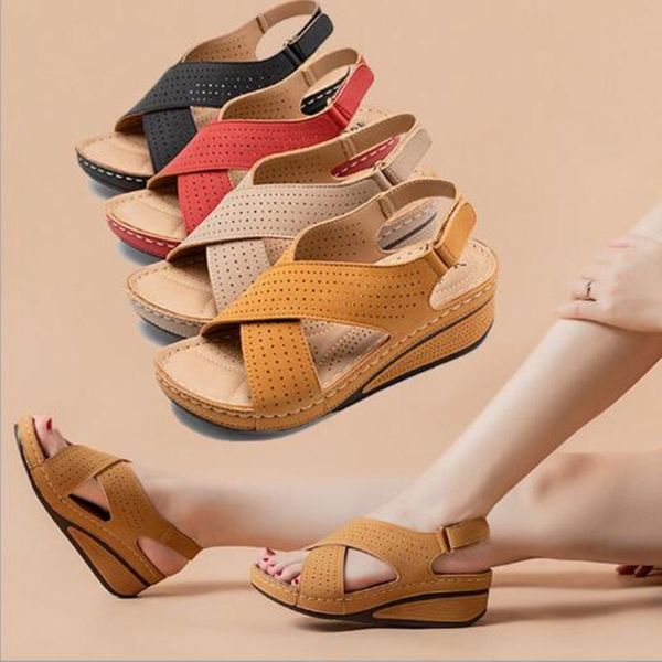 36-41 ladies large size sandals 2021 summer women's casual slope heel breathable hollow beach mother, Black
36-41 ladies large size sandals 2021 summer women's casual slope heel breathable hollow beach mother, Black