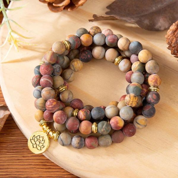 tennis 108 beads mala bracelet lotus charm matte picasso jasper stone meditation spiritual yoga friendship mens, Golden;silver
tennis 108 beads mala bracelet lotus charm matte picasso jasper stone meditation spiritual yoga friendship mens, Golden;silver