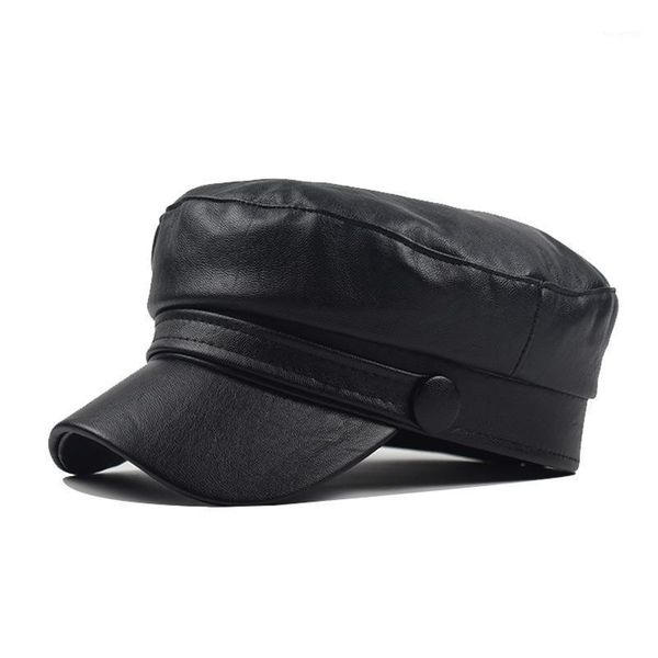 berets 2021 fashion leather spring autumn sailor hats for women men black grey flat captain cap travel cadet hat, Blue;gray
berets 2021 fashion leather spring autumn sailor hats for women men black grey flat captain cap travel cadet hat, Blue;gray