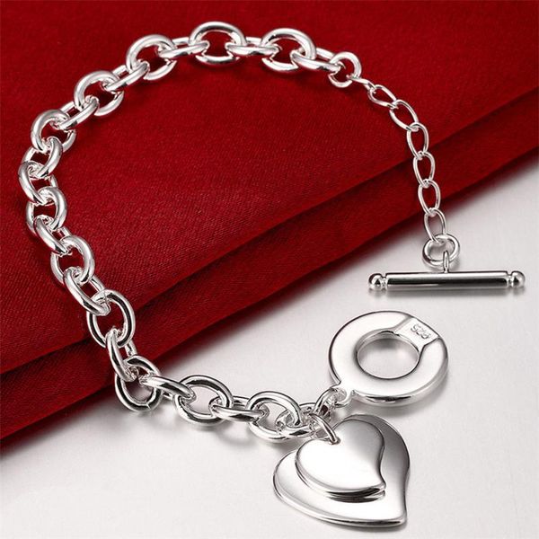 charm bracelets 925 silver lucky cuff double love heart chain bangle women ladies girls fashion jewelry gift, Golden;silver
charm bracelets 925 silver lucky cuff double love heart chain bangle women ladies girls fashion jewelry gift, Golden;silver
