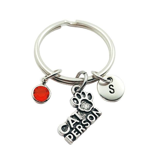 keychains cat person initial letter birthstone keyrings creative fashion jewelry women gifts accessories pendant, Silver
keychains cat person initial letter birthstone keyrings creative fashion jewelry women gifts accessories pendant, Silver