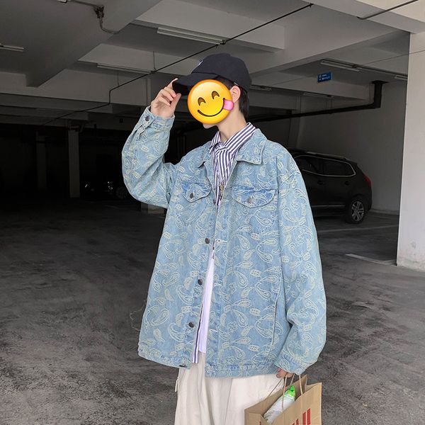 cashew flower coat men's hip hop trend loose denim et handsome autumn cloth, Black;brown
cashew flower coat men's hip hop trend loose denim et handsome autumn cloth, Black;brown