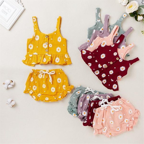clothing sets 2021 summer kids baby girl sleeveless strap tank shorts bloomers bottom 2pcs outfits floral clothes set, White
clothing sets 2021 summer kids baby girl sleeveless strap tank shorts bloomers bottom 2pcs outfits floral clothes set, White