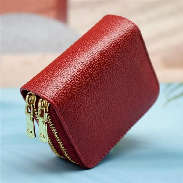 card holders business holder prevent rfid red/blue/pink/purple/black bank/id/ wallet women/men double zipper case, Brown;gray
card holders business holder prevent rfid red/blue/pink/purple/black bank/id/ wallet women/men double zipper case, Brown;gray