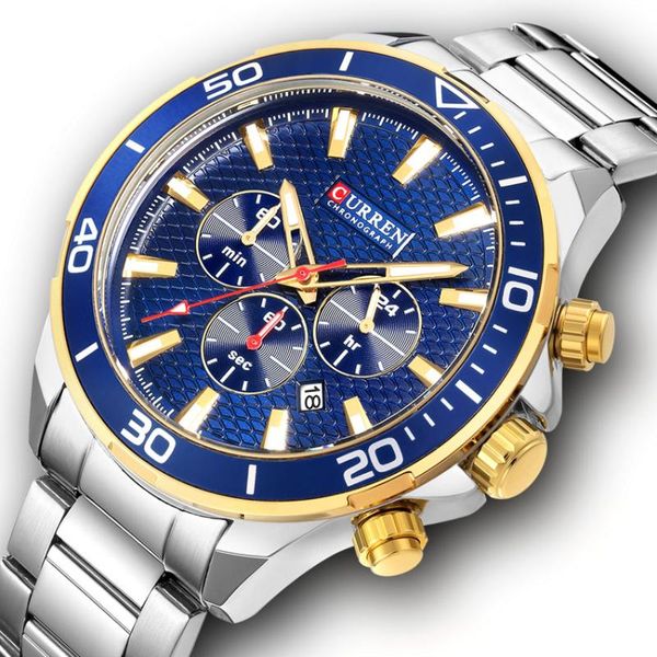 wristwatches curren mens watches stainless steel quartz military watch wrist chronograph men date 8309, Slivery;brown
wristwatches curren mens watches stainless steel quartz military watch wrist chronograph men date 8309, Slivery;brown