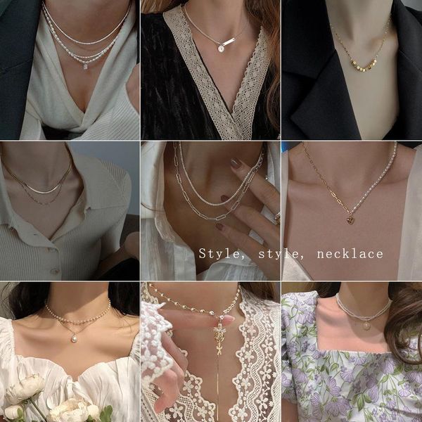 chokers vintage elegant style choker necklace for women series clavicle chain 2021 jewelry, Golden;silver
chokers vintage elegant style choker necklace for women series clavicle chain 2021 jewelry, Golden;silver