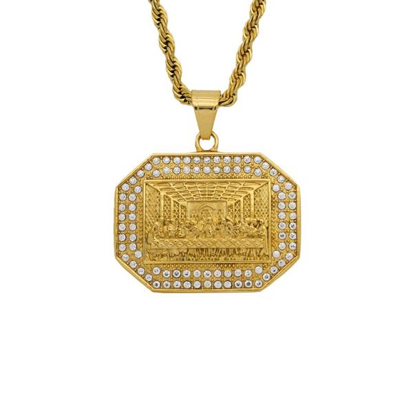 pendant necklaces hiphop gold color last dinner necklace ornament 316l stainless steel pendants party jewelry for men women, Silver
pendant necklaces hiphop gold color last dinner necklace ornament 316l stainless steel pendants party jewelry for men women, Silver