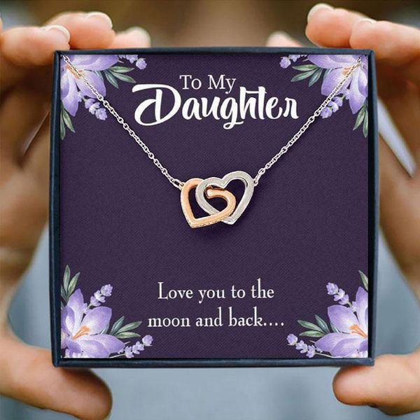 pendant necklaces to daughter interlocking heart necklace love you the moon and back keepsake card gift inseparable, Silver
pendant necklaces to daughter interlocking heart necklace love you the moon and back keepsake card gift inseparable, Silver