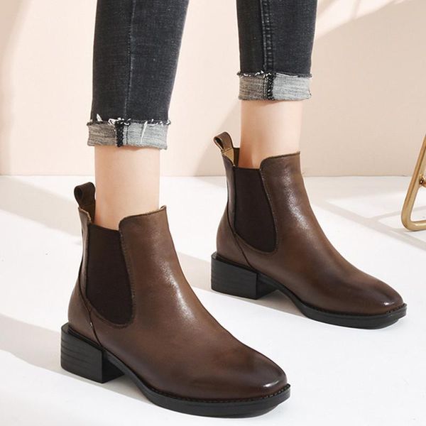 boots 2021 fashion women's short retro casual women round head thick heel plus velvet warm genuine leather, Black
boots 2021 fashion women's short retro casual women round head thick heel plus velvet warm genuine leather, Black