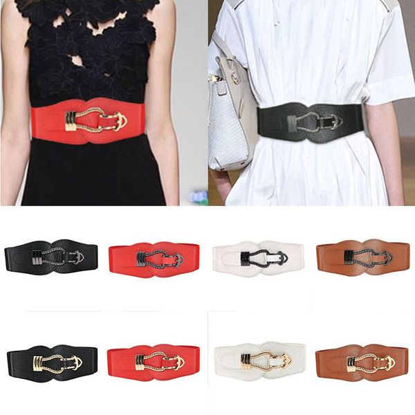 belts stretch decorative double buckle belt solid color waist seal fashion wide waistbands lady cummerbunds women elastic, Black;brown
belts stretch decorative double buckle belt solid color waist seal fashion wide waistbands lady cummerbunds women elastic, Black;brown