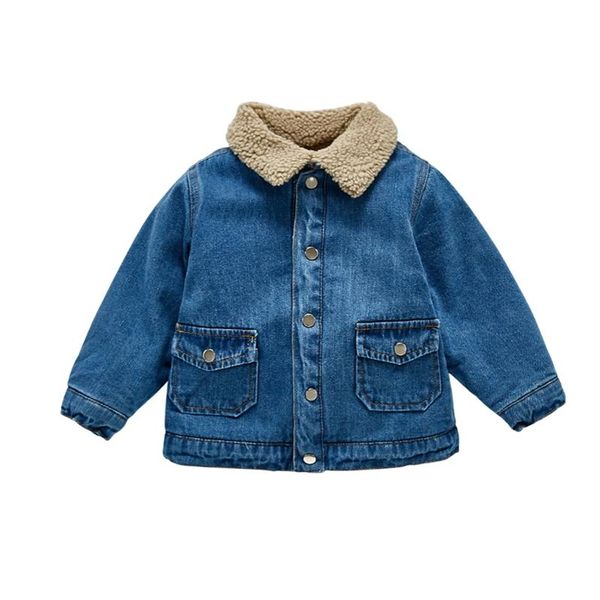 jackets infant lined denim jacket plush coats baby contrast color long sleeve lapel cardigan with pockets outerwear children's clothing, Blue;gray
jackets infant lined denim jacket plush coats baby contrast color long sleeve lapel cardigan with pockets outerwear children's clothing, Blue;gray