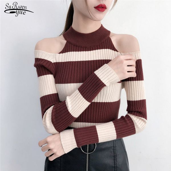 fashion off shoulder women's sweater 19 winter long sleeve striped pullover jumper knitted women pull femme 6044 50 210508, White;black
fashion off shoulder women's sweater 19 winter long sleeve striped pullover jumper knitted women pull femme 6044 50 210508, White;black