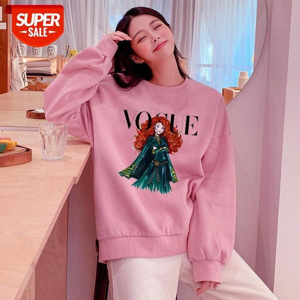 fashion princess pattern printing plus velvet green sweater pink round neck pullover thick #px2p, Black
fashion princess pattern printing plus velvet green sweater pink round neck pullover thick #px2p, Black
