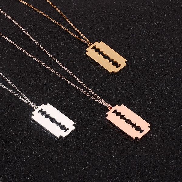 pendant necklaces hiphop punk stainless steel razor blades men jewelry shaver shape rock blade women collares, Silver
pendant necklaces hiphop punk stainless steel razor blades men jewelry shaver shape rock blade women collares, Silver