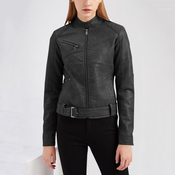 fashion women's slim long sleeve faux leather stand collar solid color zipper motorcycle belt jacket streetwear coat outwear#g3 &, Black
fashion women's slim long sleeve faux leather stand collar solid color zipper motorcycle belt jacket streetwear coat outwear#g3 &, Black