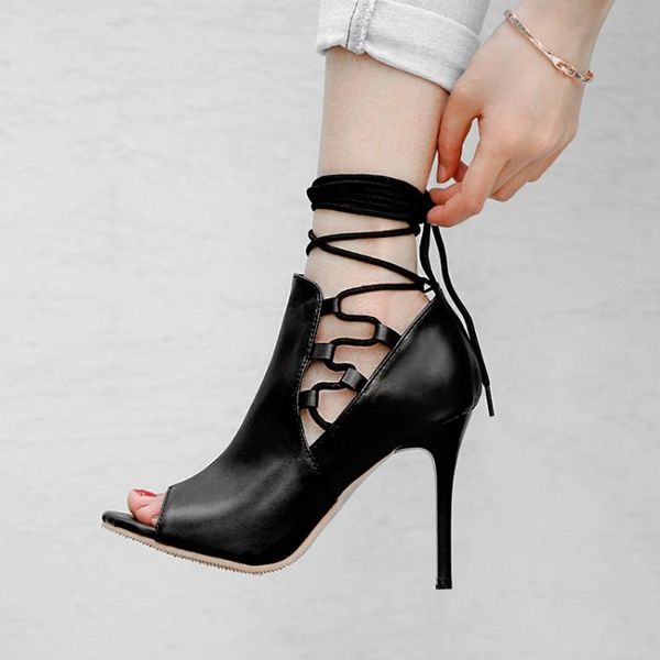 summer super high heels fashion sandals fish mouth 11cm thin heel versatile bandage pointed hollow, Black
summer super high heels fashion sandals fish mouth 11cm thin heel versatile bandage pointed hollow, Black