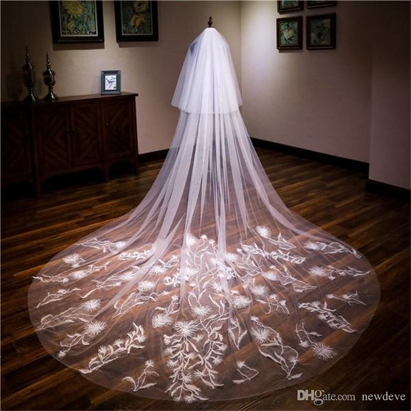 bridal veils 2021 designed wedding real images cathedral length full lace cut edge with blusher face appliqued 3m 2 layers, Black
bridal veils 2021 designed wedding real images cathedral length full lace cut edge with blusher face appliqued 3m 2 layers, Black