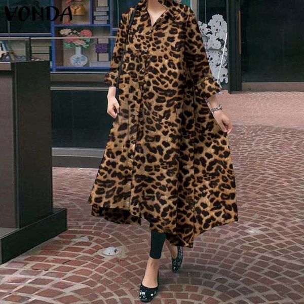 casual dresses 2021 vonda retro leopard printed shirt vintage maxi dress autumn long sleeve button lapel vestidos party sundress, Black;gray
casual dresses 2021 vonda retro leopard printed shirt vintage maxi dress autumn long sleeve button lapel vestidos party sundress, Black;gray