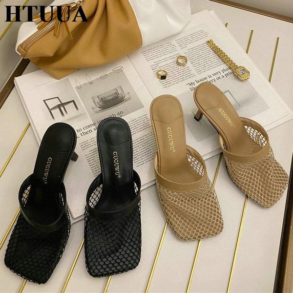 slippers htuua ins fashion fishnet square toe mules women hollow mesh thin high heel slides 2021 summer ladies shoes sx4132, Black
slippers htuua ins fashion fishnet square toe mules women hollow mesh thin high heel slides 2021 summer ladies shoes sx4132, Black