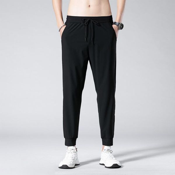 men's pants fashion brand summer ice silk elastic nine point casual loose korean sports wear, Black
men's pants fashion brand summer ice silk elastic nine point casual loose korean sports wear, Black