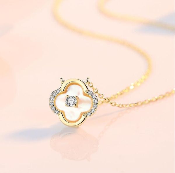 925 sterling silver lucky four leaf clover necklace korean simple 14k gold clavicle chain
925 sterling silver lucky four leaf clover necklace korean simple 14k gold clavicle chain