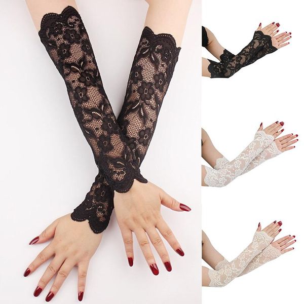 five fingers gloves long flowers arm sleeves protectors bracers openwork fake sunscreen, Blue;gray
five fingers gloves long flowers arm sleeves protectors bracers openwork fake sunscreen, Blue;gray