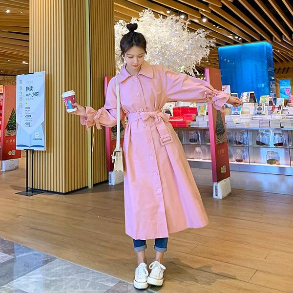 women's trench coats clothing solid windbreaker casual autumn coat button pockets sashes korean style, Tan;black
women's trench coats clothing solid windbreaker casual autumn coat button pockets sashes korean style, Tan;black