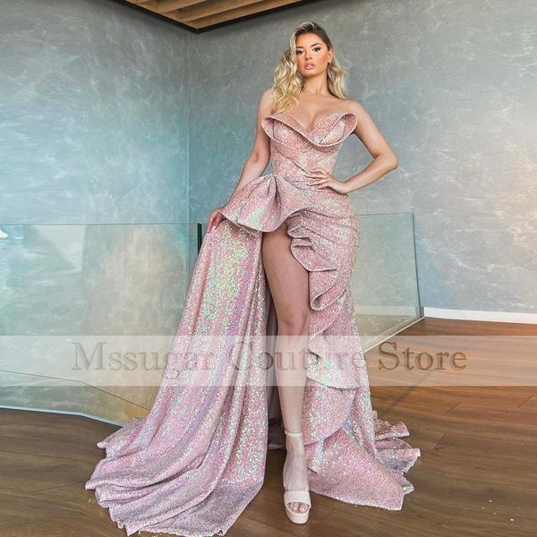 party dresses stunning mermaid prom dress strapless pleat sparkly sequin evening robe de soirée femme, White;black
party dresses stunning mermaid prom dress strapless pleat sparkly sequin evening robe de soirée femme, White;black