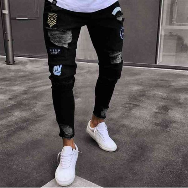 hole embroidered jeans slim men trousers men's casual thin summer denim pants classic cowboys young man black blue 210716
hole embroidered jeans slim men trousers men's casual thin summer denim pants classic cowboys young man black blue 210716