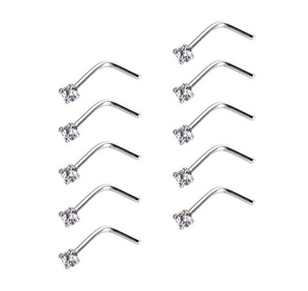 50pcs rings pin l shape screw surgical steel cartilage ring nose stud 20gx7mm, Silver
50pcs rings pin l shape screw surgical steel cartilage ring nose stud 20gx7mm, Silver