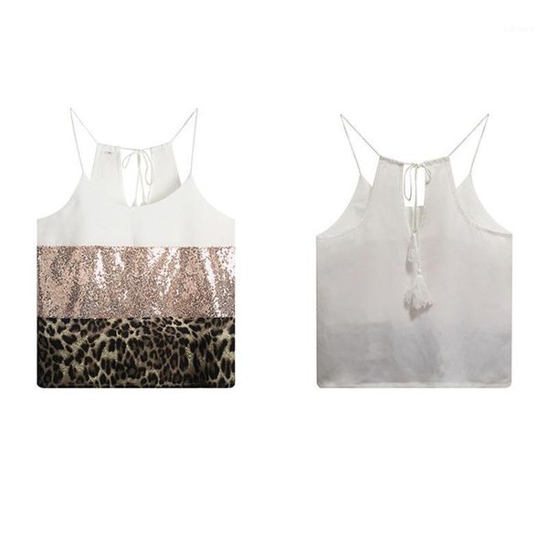 women's t-shirt sleeveless sequined leopard backless women t shirts summer snack casual o neck club harajuku korean fashion female, White
women's t-shirt sleeveless sequined leopard backless women t shirts summer snack casual o neck club harajuku korean fashion female, White
