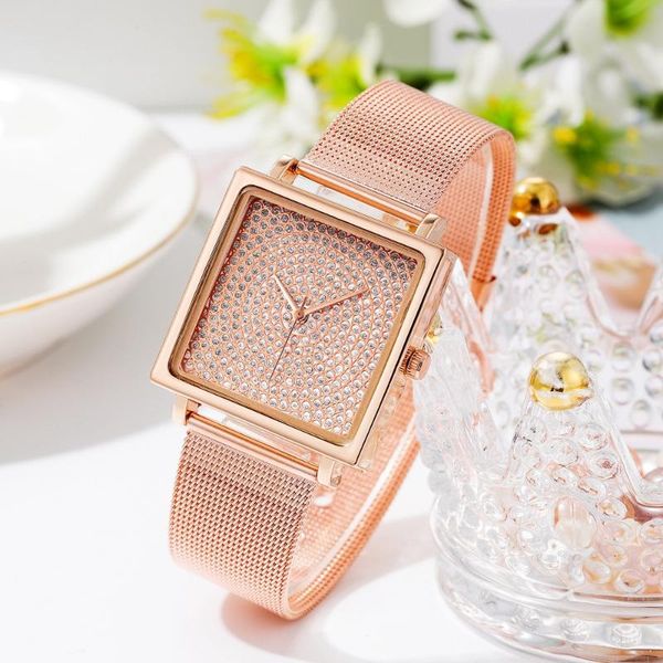wristwatches 2021 square small scale alloy mesh belt ladies watch fashion diamond simple bracelet quartz, Slivery;brown
wristwatches 2021 square small scale alloy mesh belt ladies watch fashion diamond simple bracelet quartz, Slivery;brown