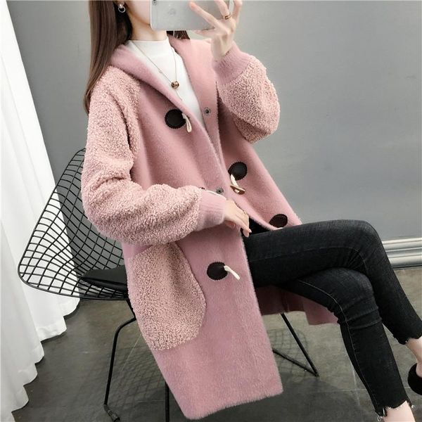 women's knits & tees imitation mink jacket women mid-length autumn winter coat hooded knit sweater cardigan female big pocket windbreak, White
women's knits & tees imitation mink jacket women mid-length autumn winter coat hooded knit sweater cardigan female big pocket windbreak, White