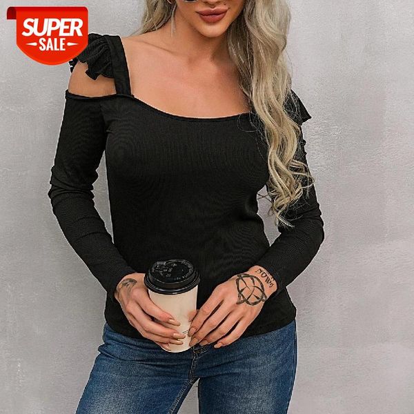 women's solid color long sleeve t-shirt shoulder hollow ruffles square collar slim shirt spring casual wild fitting #sd1o, White
women's solid color long sleeve t-shirt shoulder hollow ruffles square collar slim shirt spring casual wild fitting #sd1o, White