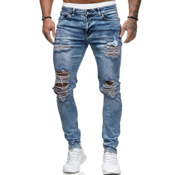 men's pants fashion denim autumn streetwear hole button up trouser distressed stretch slim jeans long pencil male d910#, Black
men's pants fashion denim autumn streetwear hole button up trouser distressed stretch slim jeans long pencil male d910#, Black