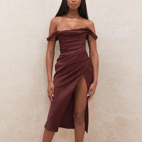 women's sleepwear european and american style dress2021 fashion strapless pile collar pleated split suspender skirt dress, Black;red
women's sleepwear european and american style dress2021 fashion strapless pile collar pleated split suspender skirt dress, Black;red