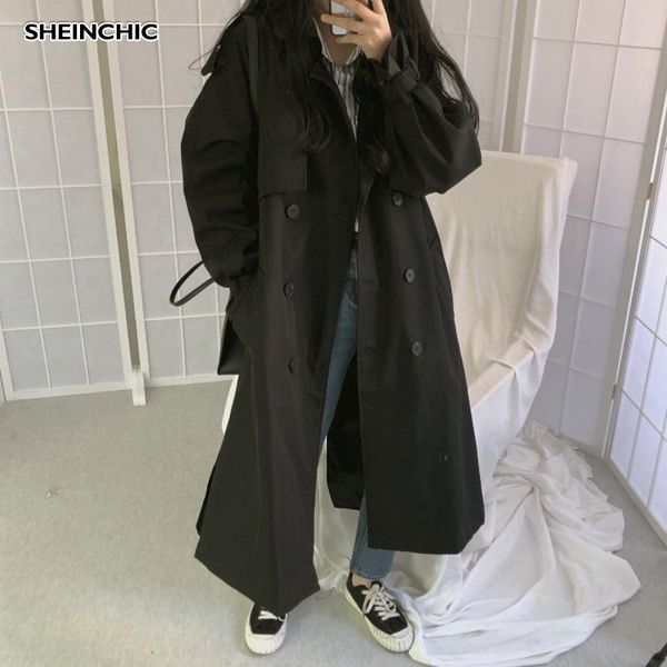 women's trench coats vintage 2021 women autumn/fall long casual solid black brown outerwear coat ladies office high quality, Tan;black
women's trench coats vintage 2021 women autumn/fall long casual solid black brown outerwear coat ladies office high quality, Tan;black