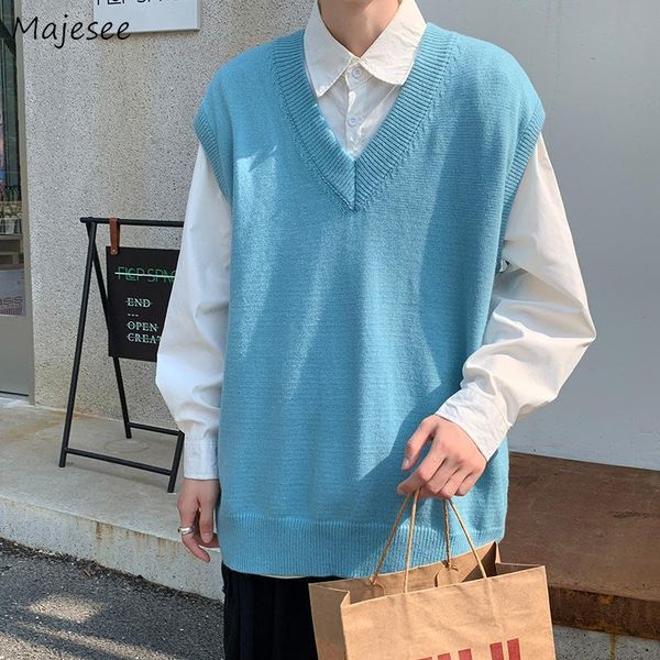 men's vests solid sweater men preppy style loose fresh couple teenagers knitwear leisure comfort fashion autumn males daily, Black;white
men's vests solid sweater men preppy style loose fresh couple teenagers knitwear leisure comfort fashion autumn males daily, Black;white