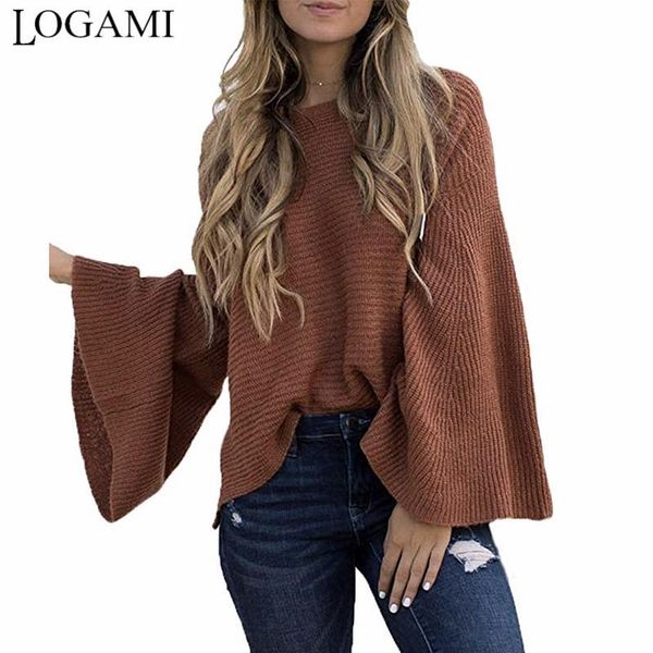 women's sweaters logami flare sleeve loose knitting sweater and pullover women o neck autumn winter casual woman jumper, White;black
women's sweaters logami flare sleeve loose knitting sweater and pullover women o neck autumn winter casual woman jumper, White;black