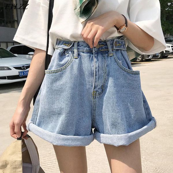 women's shorts ftlzz summer women high waist blue denim vintage female wide leg solid color loose jeans, White;black
women's shorts ftlzz summer women high waist blue denim vintage female wide leg solid color loose jeans, White;black