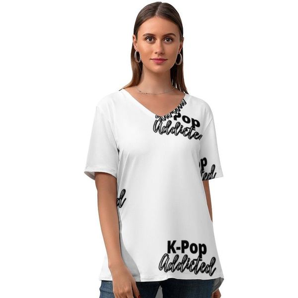 women's t-shirt k tshirt kawaii short sleeve ladies t shirt summer v neck printed tee large size, White
women's t-shirt k tshirt kawaii short sleeve ladies t shirt summer v neck printed tee large size, White