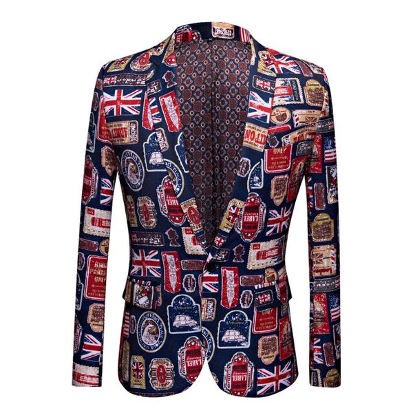 men's suits & blazers tide party men casual blazer print national flag pattern design dj club singer costume slim fit suit jacket coat, White;black
men's suits & blazers tide party men casual blazer print national flag pattern design dj club singer costume slim fit suit jacket coat, White;black