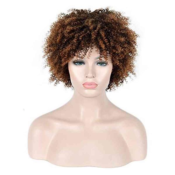 wig explosive head women's short curly hair gradient small chemical fiber headgear, Black;brown
wig explosive head women's short curly hair gradient small chemical fiber headgear, Black;brown