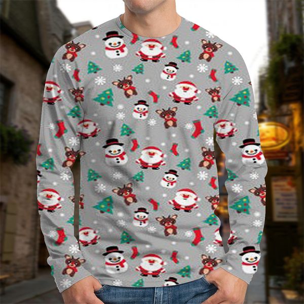 men's christmas mini cute animal pan pattern shirt visual impact party fashion round neck sweatshirt, Black
men's christmas mini cute animal pan pattern shirt visual impact party fashion round neck sweatshirt, Black