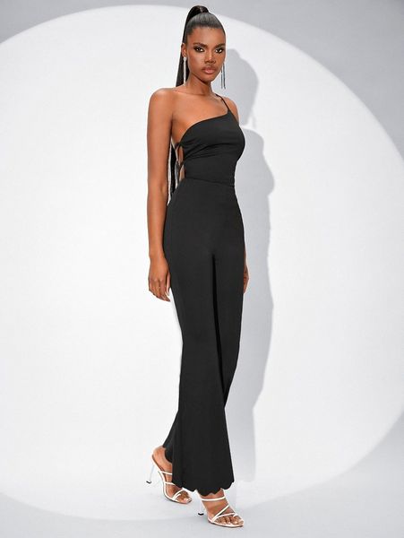 newness one shoulder lace up backless flare leg jumpsuit b8z5#, White
newness one shoulder lace up backless flare leg jumpsuit b8z5#, White